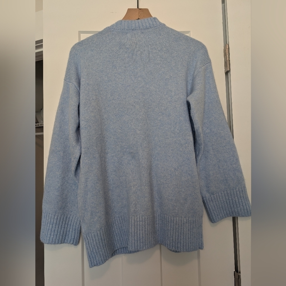 Abercrombie & Fitch Blue Boyfriend Oversized Long Cardigan Small Button Up A&F - Picture 5 of 6